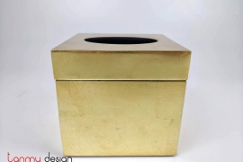 Square gold tissue box